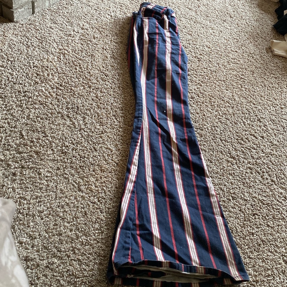 Shyanne pinstriped Red/White/Blue flare jeans